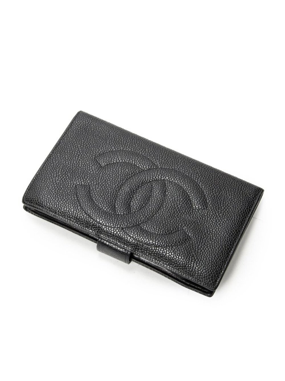 Chanel CC Timeless French Purse Wallet Black Caviar Leather